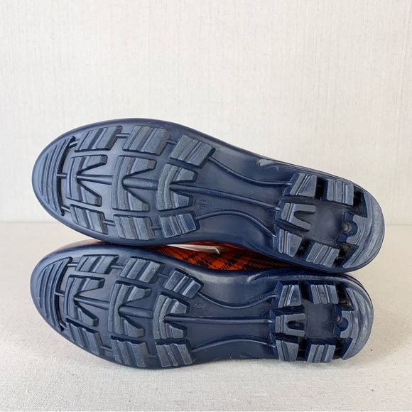 143 Girl~Women’s Red/Navy Tartan‎ Plaid Tall/Knee High Rubber Rain Boots~Sz 10 - Picture 9 of 12